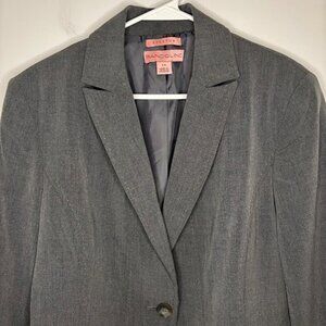 BANDOLINO Blazer Womens 14 Gray Stretch Pockets Cropped